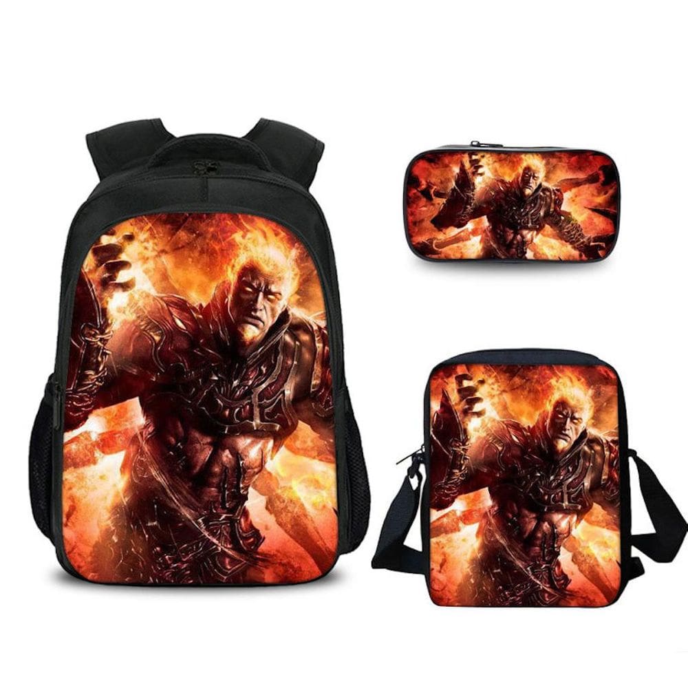 Conjunto de bolsas para laptop, mochila Gods of Wars, mensageiro e bolsa para lápis