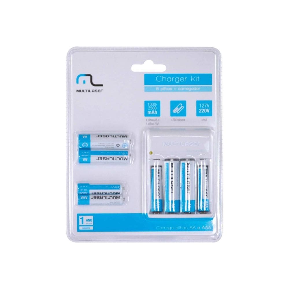 Carregador Pilhas 4 Pilhas Aa 2500 Mha E 4 Pilhas Aaa