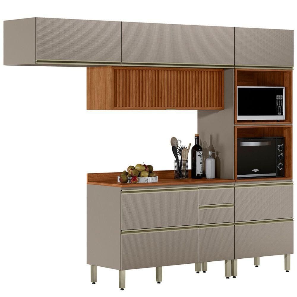 Cozinha Modulada 4 Pecas 270 cm Ripado DP2704 Demartez