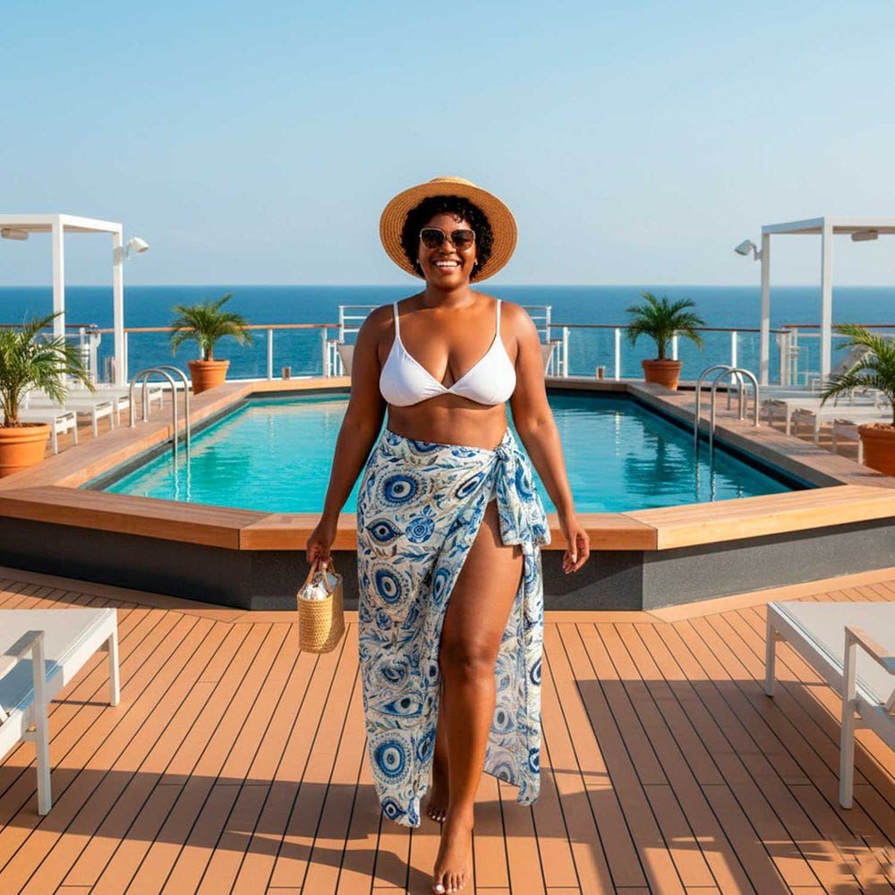 Canga/Pareô Praia e Piscina Olho Grego Folhado 1,00x1,50m - Fera Print