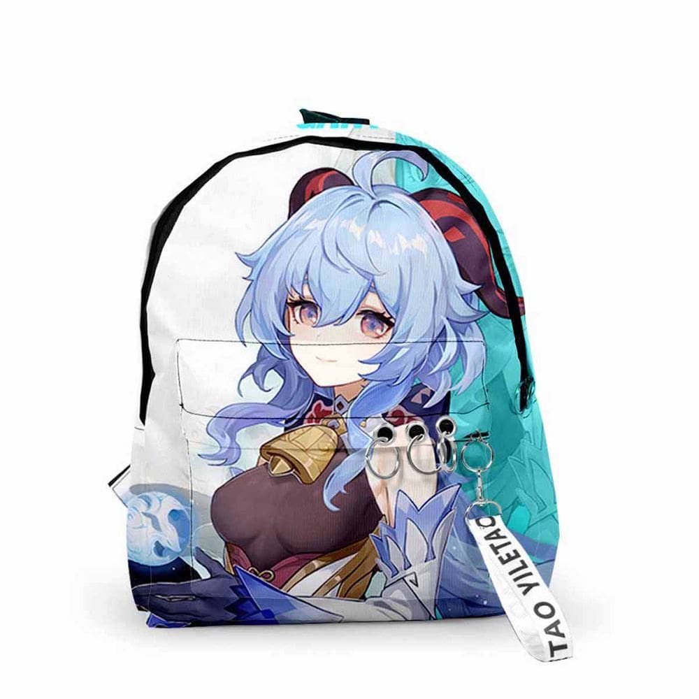Mochila Genshins Impacts Ganyus Cartoon Kids School 29x12x40cm