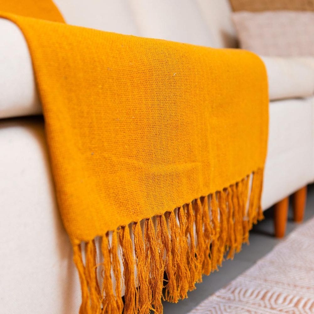 Manta Básica 100% Algodão Mostarda 1.20Mx1.80M