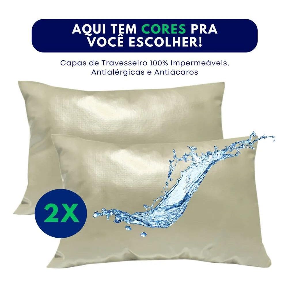 2X Kit 2 Capas Para Travesseiro Protetor Antiácaro Macio E S