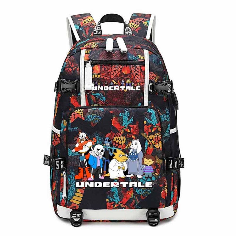 Mochila Undertales Sans Papyrus Cartoon Kids School 30x15x47cm