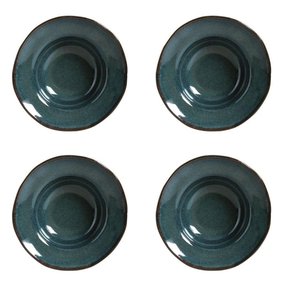 Conjunto De Pratos Para Entrada/sobremesa 04 Peças Orgânico Oceano Porto Brasil