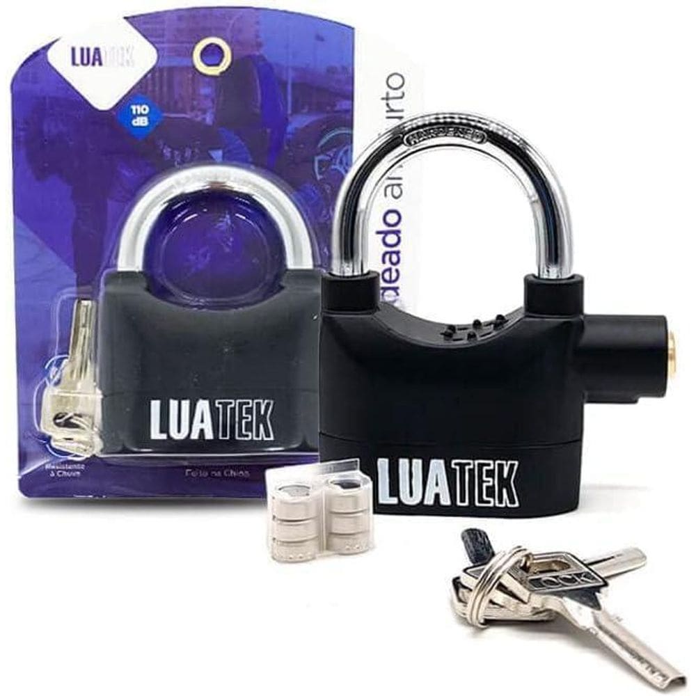 Super Cadeado Alarme Sonoro Antifurto Moto Bike Casa 3 Chave