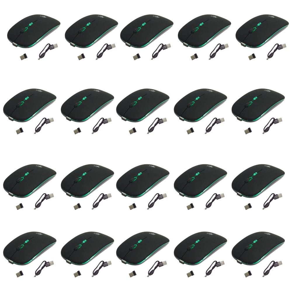 Kit 25 Mouses Sem Fio Recarregável Mega M185 com Led DPI Ajustável