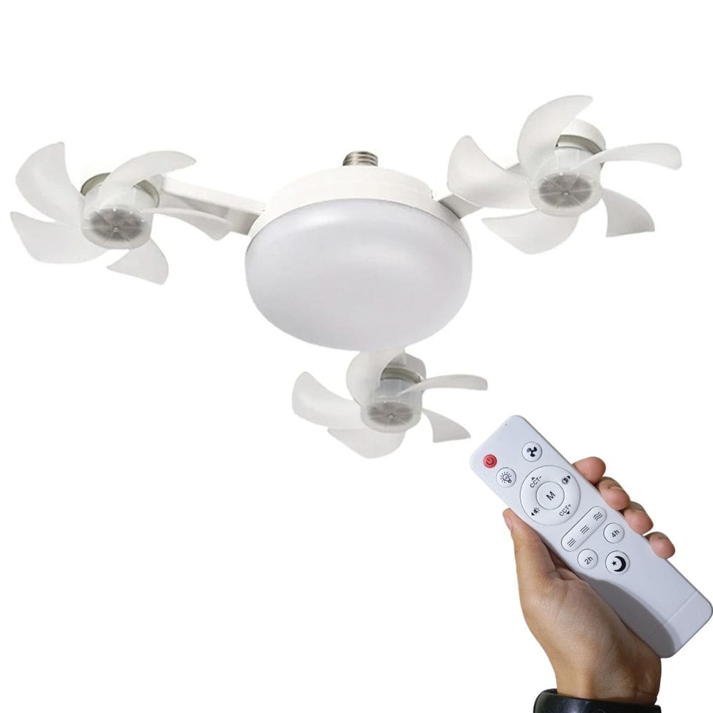 Ventilador Drone Lampada Teto Iluminaçao Silencioso Controle Remoto Sala Estar Quarto Casa Recepçao