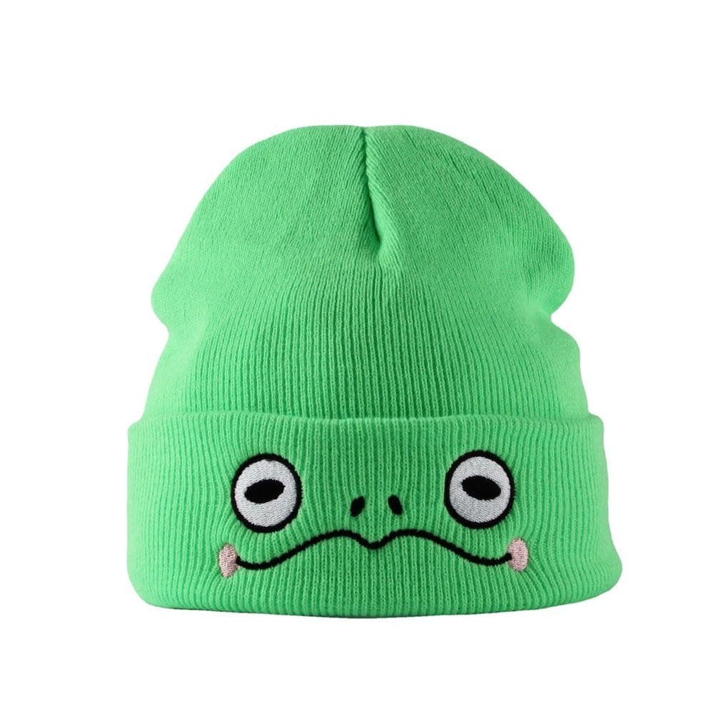 Chapéu de malha Sad Frog Anime Winter Beanie de acrílico unissex