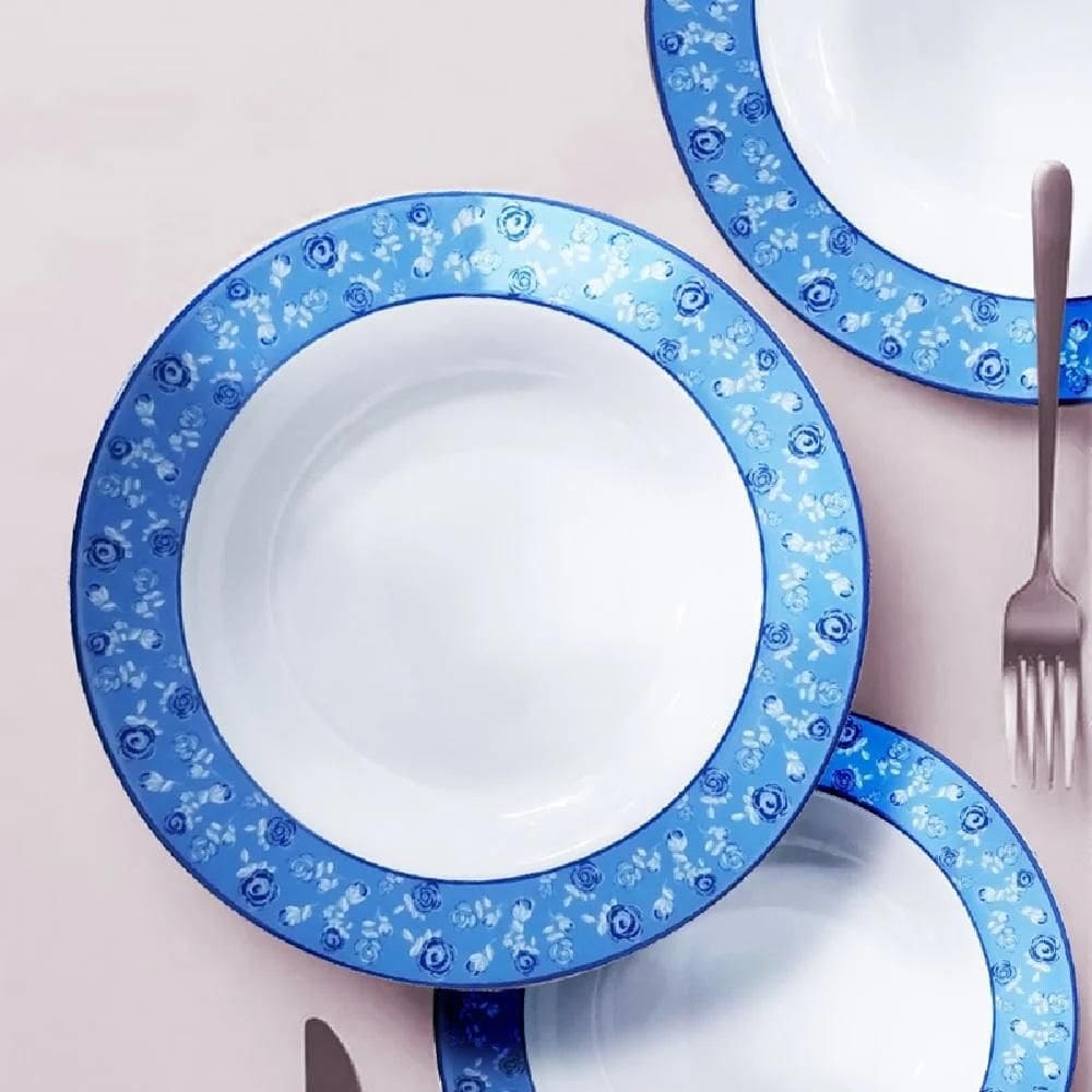 Jogo de Jantar 16 Peças Secret Garden Azul Germer Porcelana