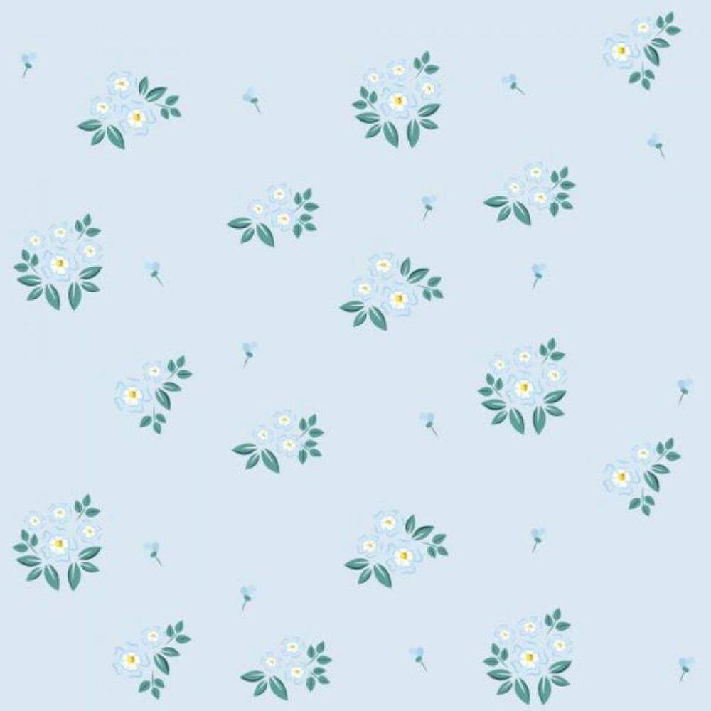 Papel De Parede Flor Azul