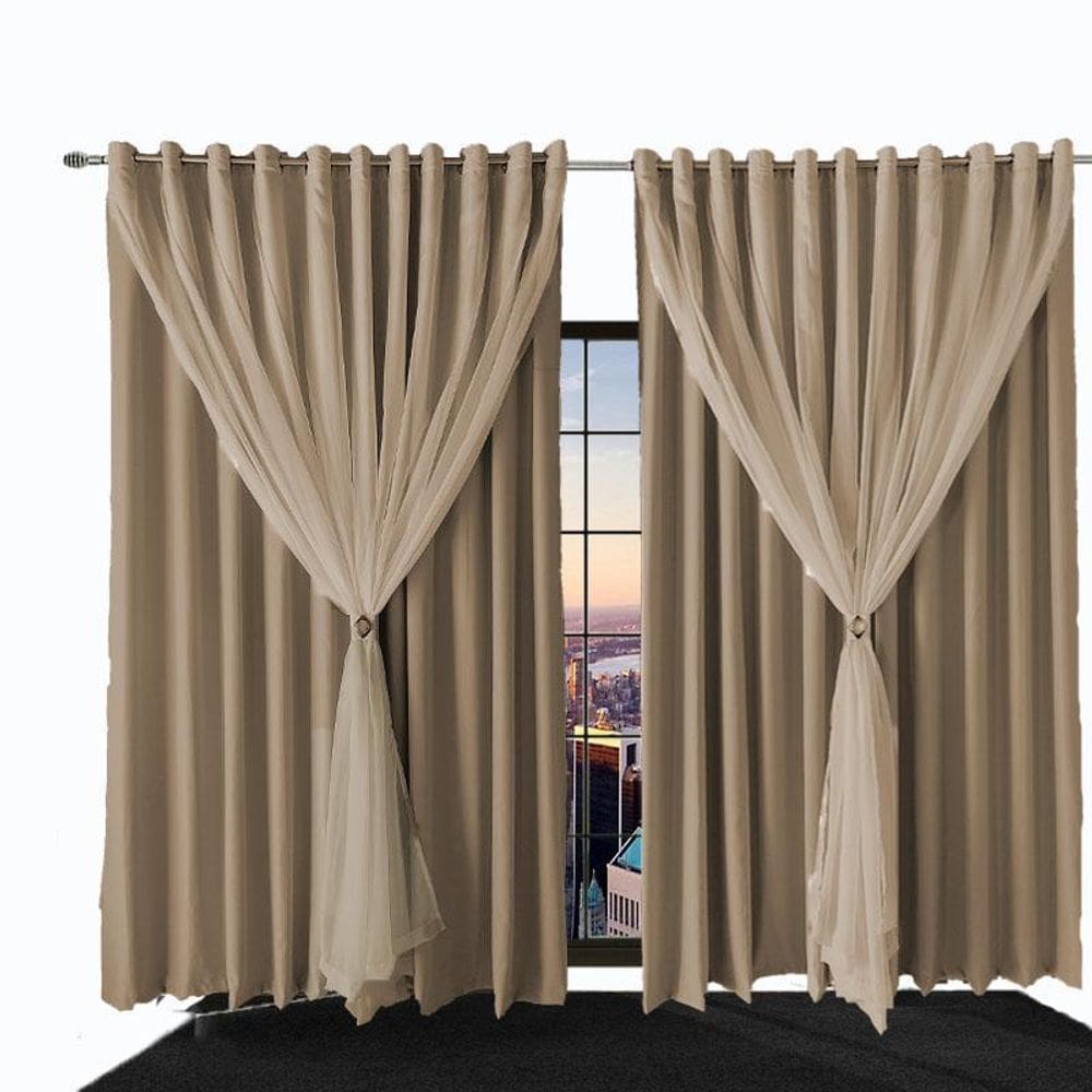 Cortina Blecaute Para Quarto E Sala Bia 6,20 X 2,40 Marrom