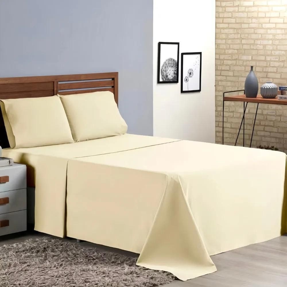 2X Lençol Avulso Sem Elástico Percal 400 Fios Queen Cobrir