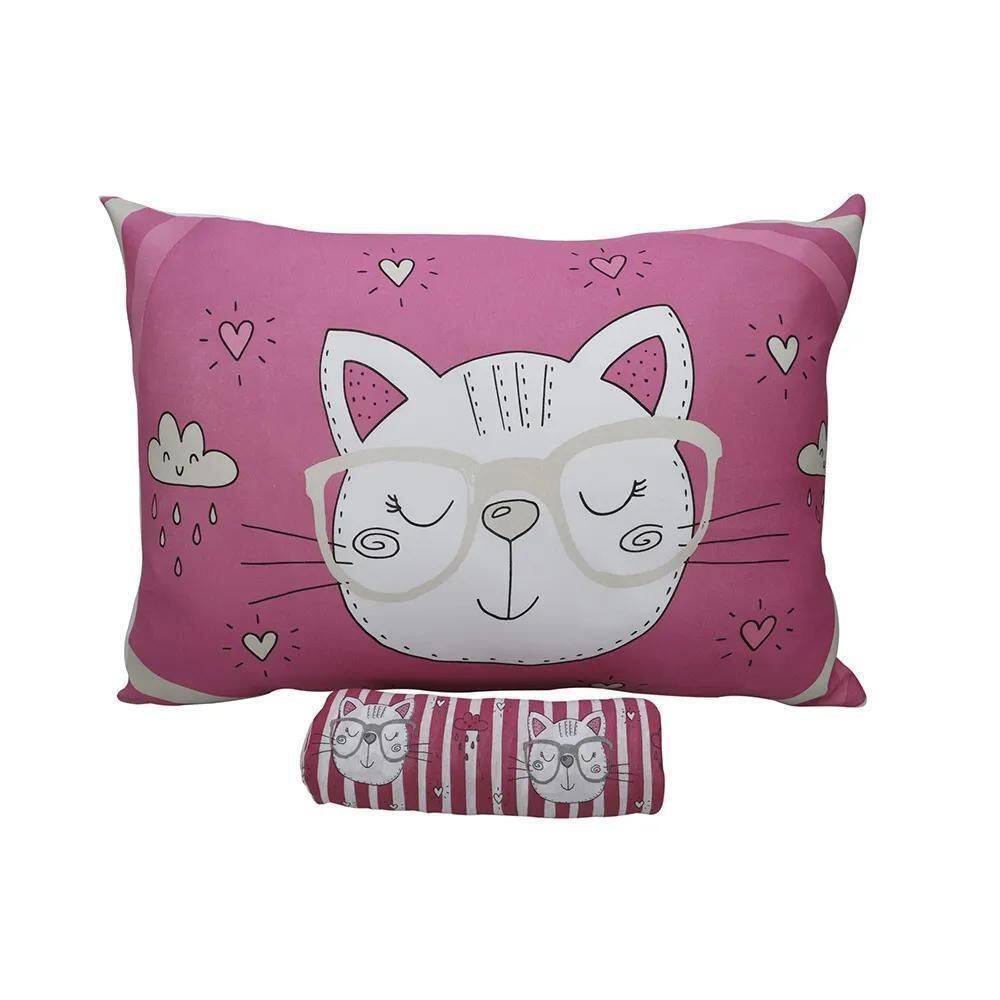 Jogo De Cama Infantil Em Malha Joy - Portallar Gatinhos Pink