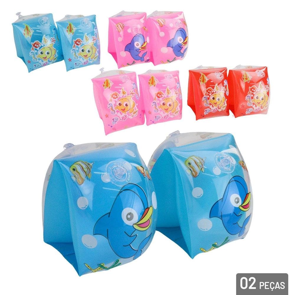 Boia de Braço Inflável 23x13cm Fundo do Mar - Tudo em Caixa