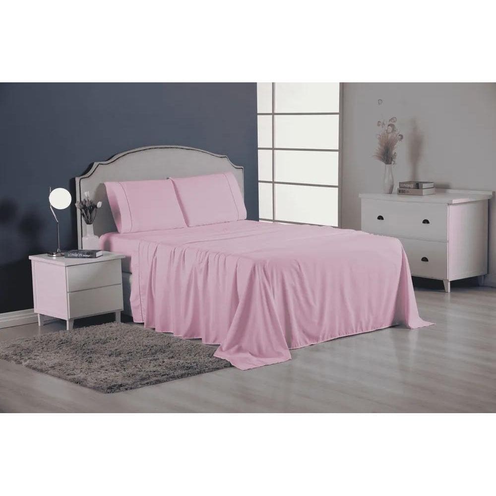 2X Kit Jogo Lençol De Cama Ponto Palito Solteiro Percal 3 Pe