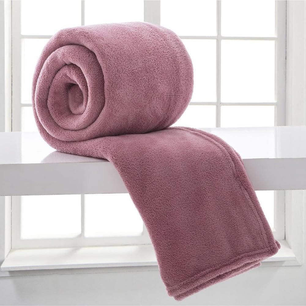 Cobertor Manta Aconchego Queen Ultrasoft Dupla Face Rosê