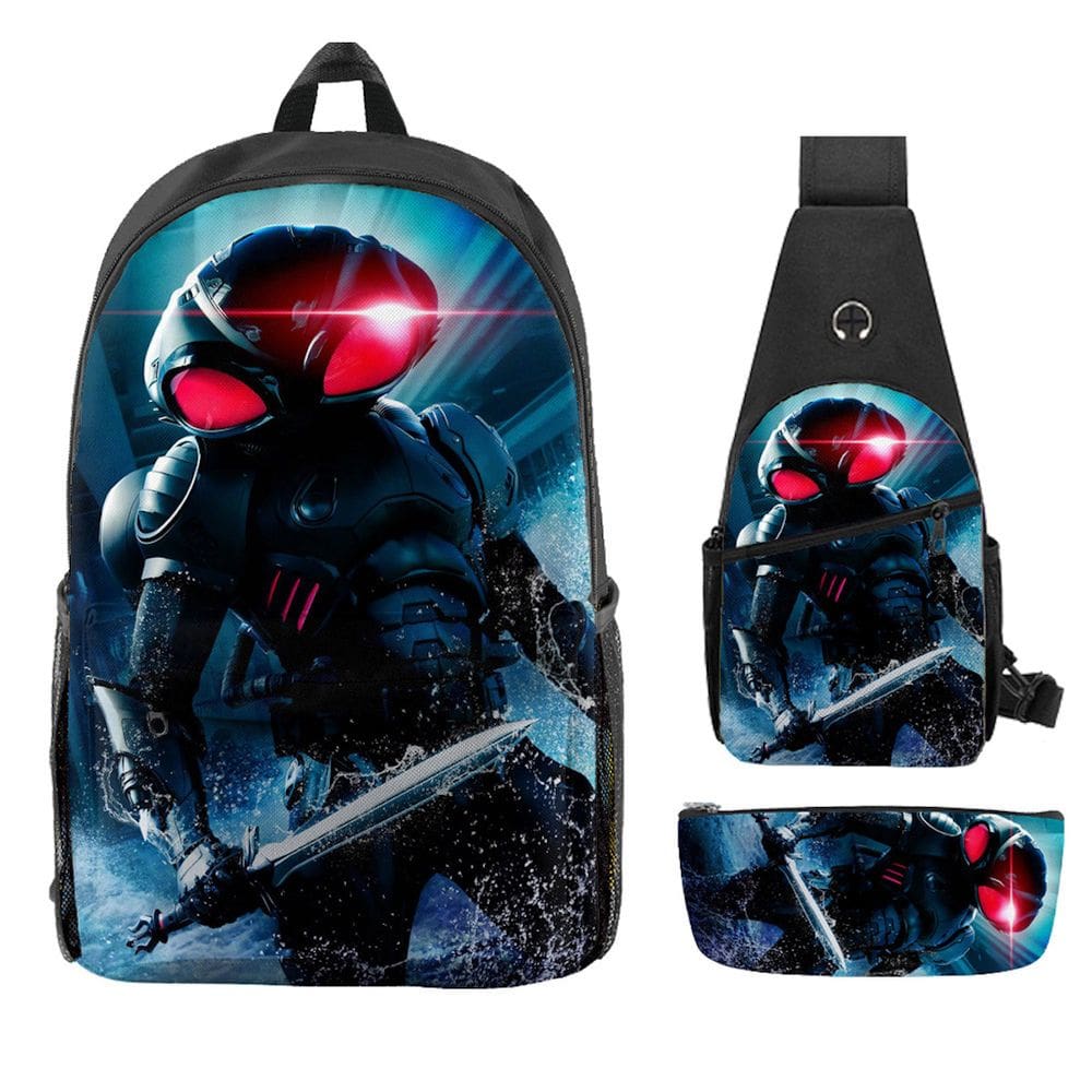 Conjunto de mochilas Aquamans Anime, 3 peças para mochila escolar infantil