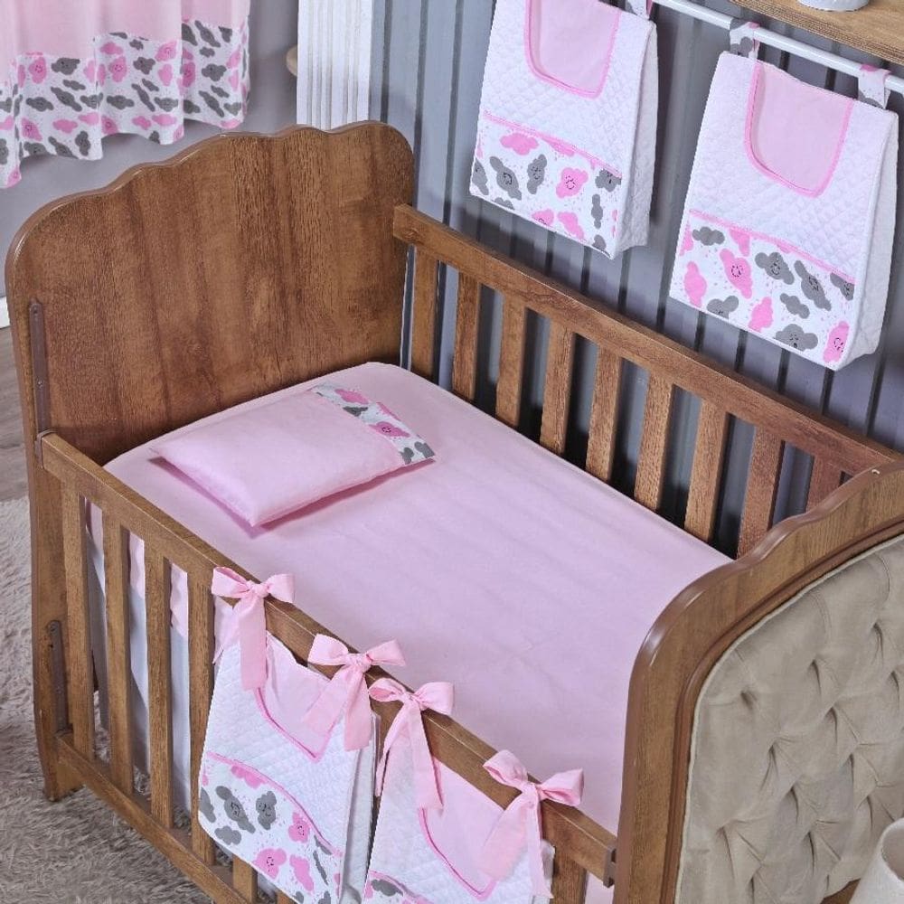 Kit Berço Lençol + Fronha Percal Algodão Menino Menina 2