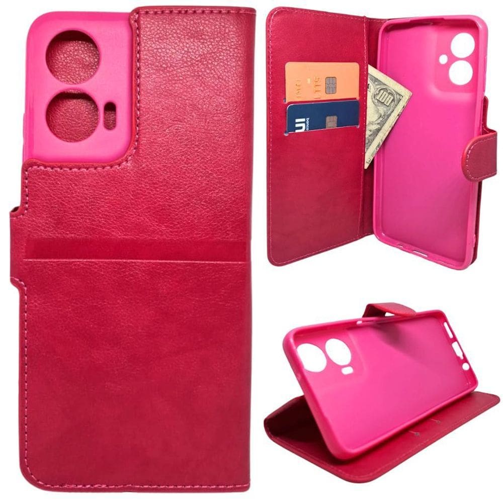 Kit Capa Carteira Compatível Com Motorola G35 + Película 3D