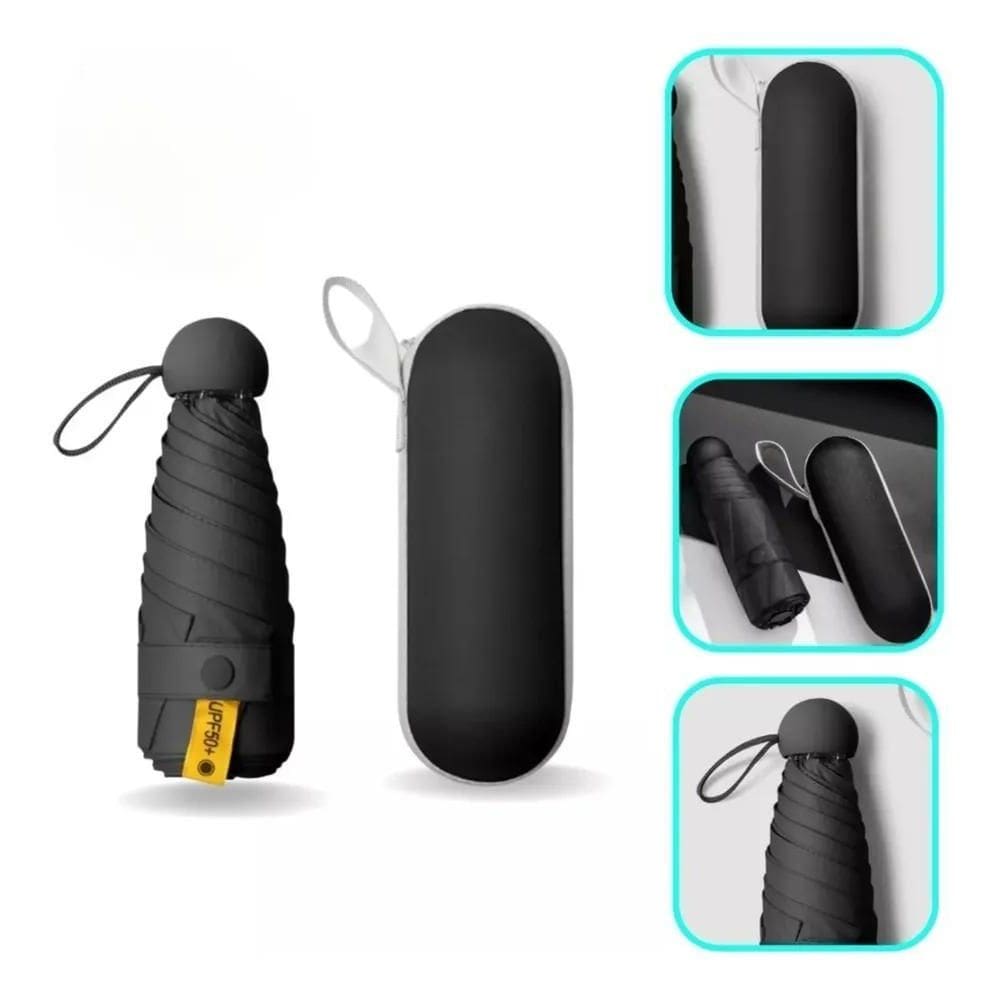 2X Mini Guarda-Chuva Dobrável Com Proteção Uv+Guarda-Chuva P