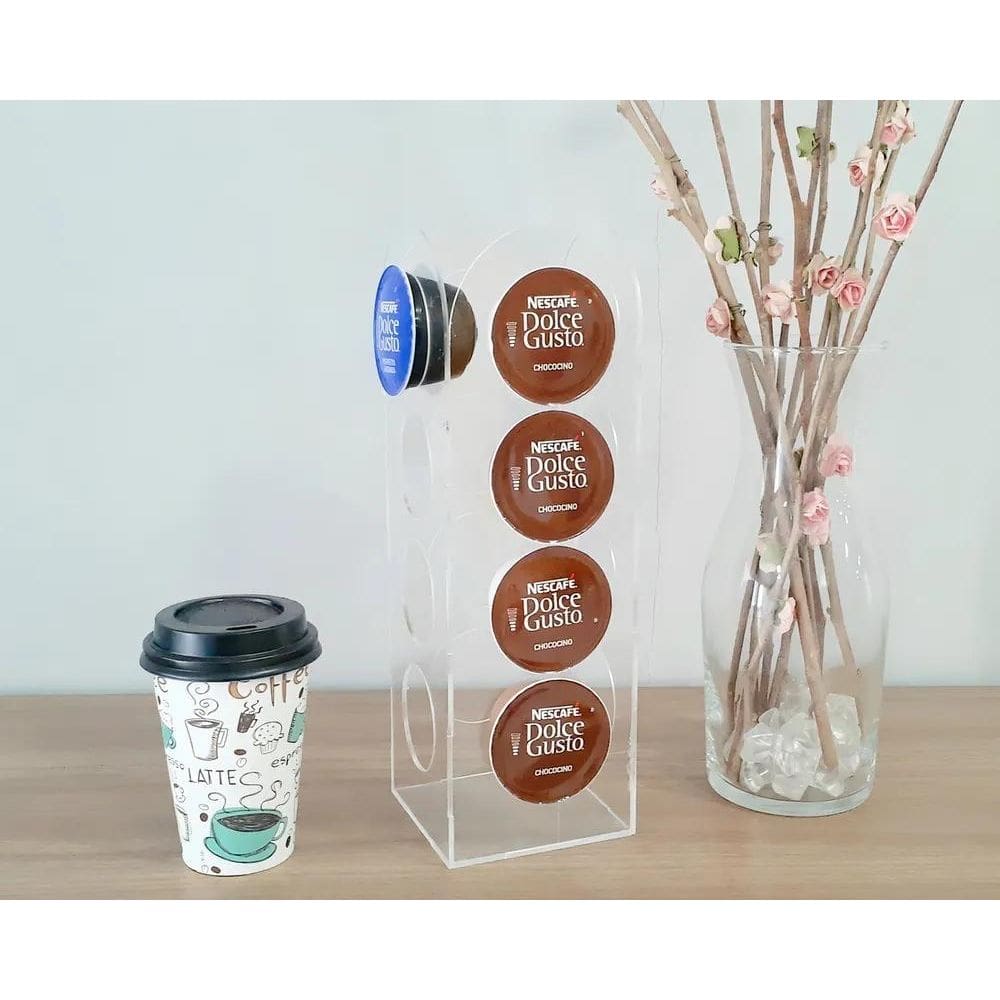 2X Porta Cápsula Dolce Gusto Torre 16 Cápsulas Cor Traslucid