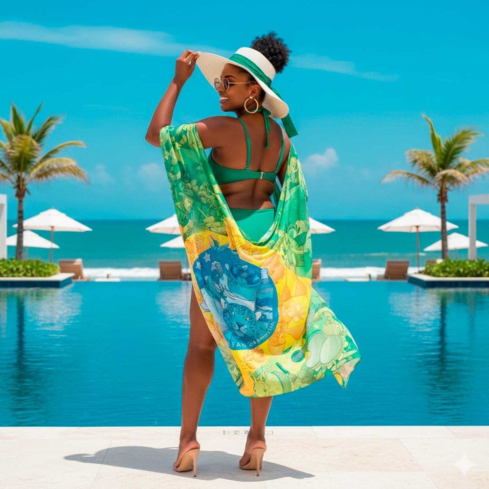 Canga/Pareô Praia e Piscina Brasil Diversidade 1,00x1,50m - Fera Print