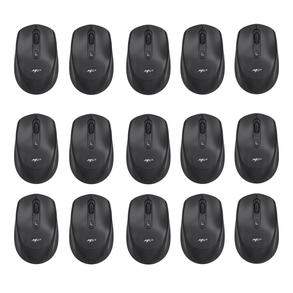 Kit 15 Mouses Sem Fio Recarregável Mega M180 Preto DPI Ajustável