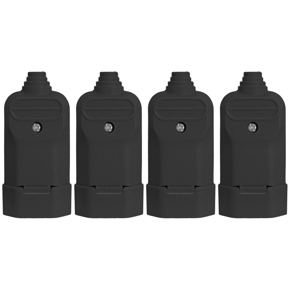 4 Tomada Plug Fêmea Prensa Cabo 3 Pinos Finos 10A Preta