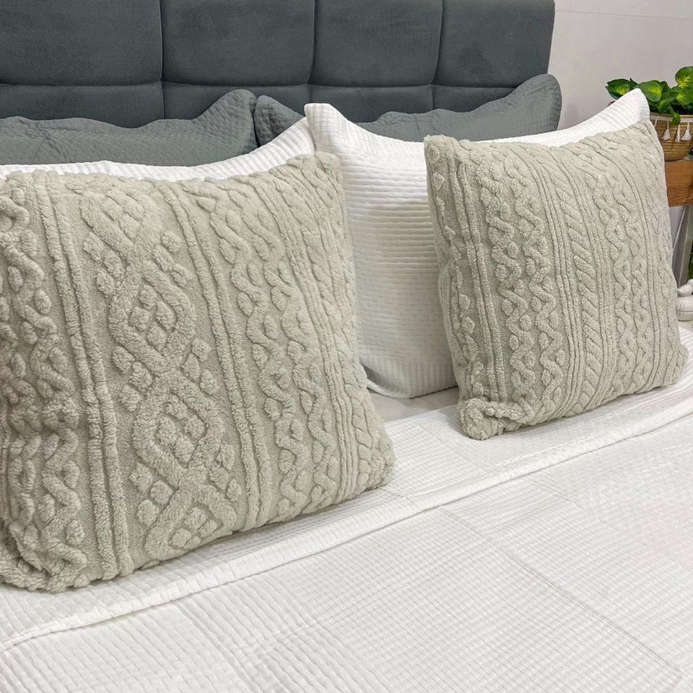 Kit 2 Almofadas Comfy 50x50 Franci Tricot Gelo