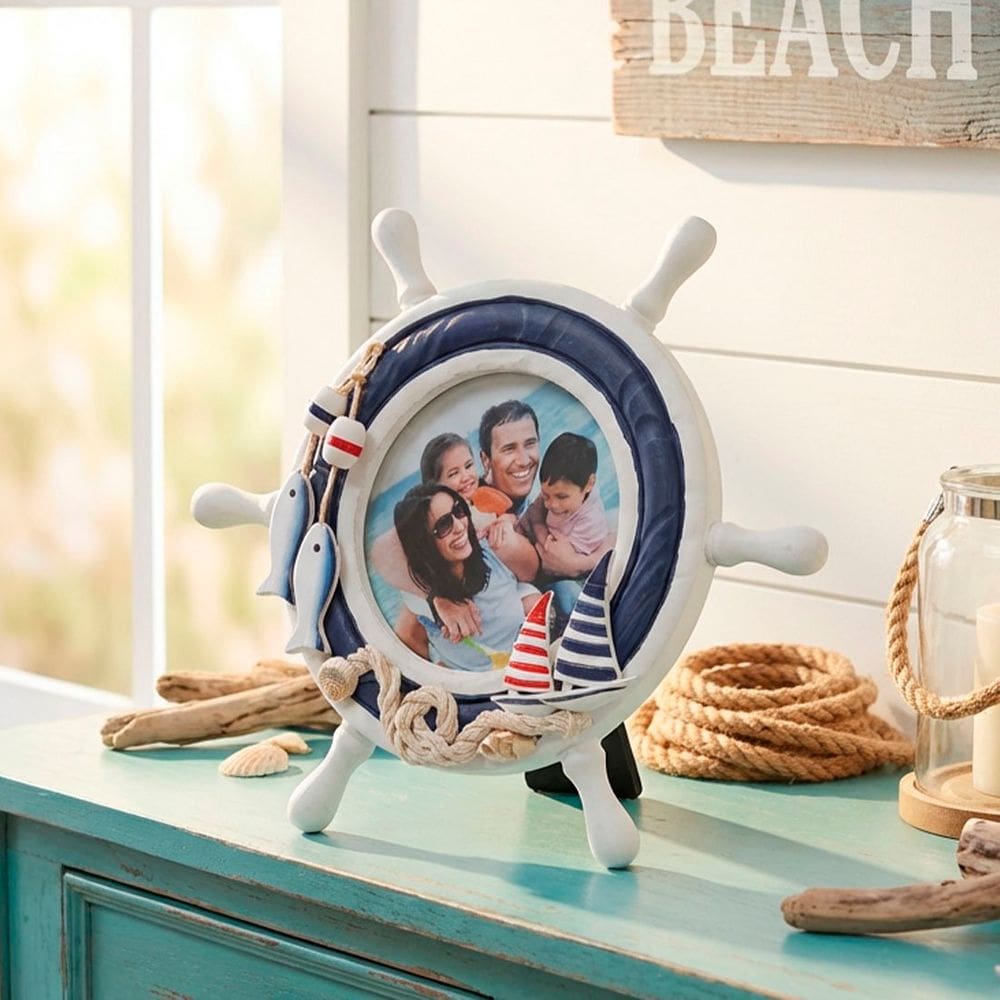 Porta Retrato Timão Decoração Casa De Praia Oceano Mar 4x4”