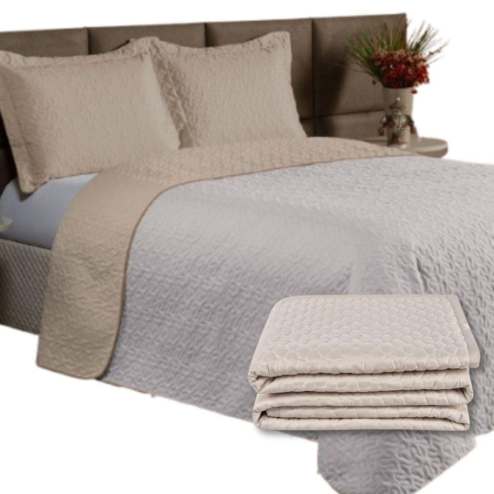 Kit Cobre Leito Casal Clara Dupla Face 3 Peças Porta