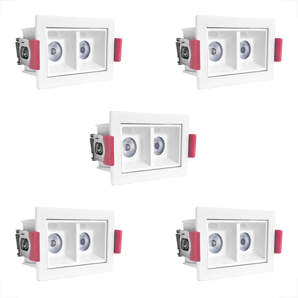 Kit 5 Spot Downlight Mini Duplo Led Embutido 4000K Bet85