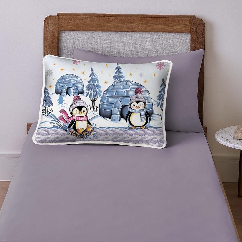 Jogo Cama Lençol Solteiro Mymo 2 Peças Pinguim 100% Algodão