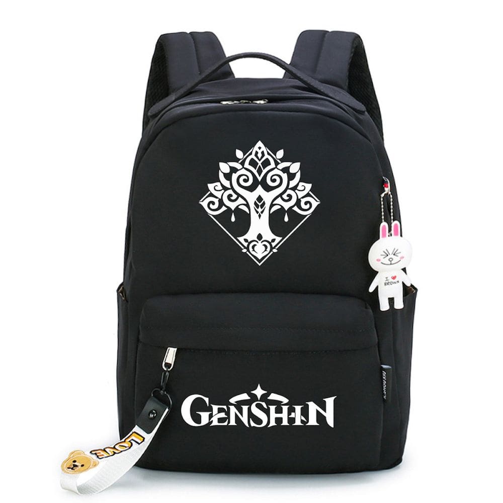 Mochila Genshins Impacts Cartoon Kids School Nylon 29x14x41cm