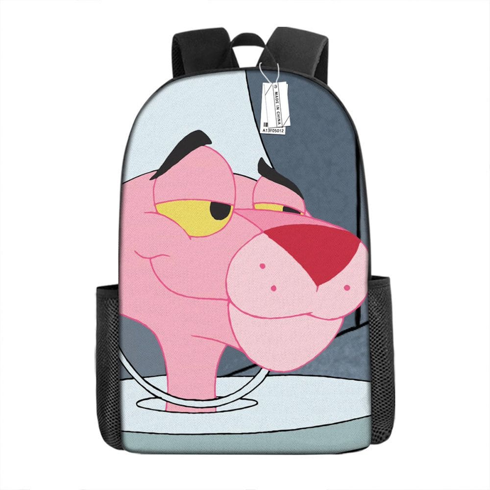Mochila Pink Panthers Cartoon Kids School Oxford 29x16x42cm