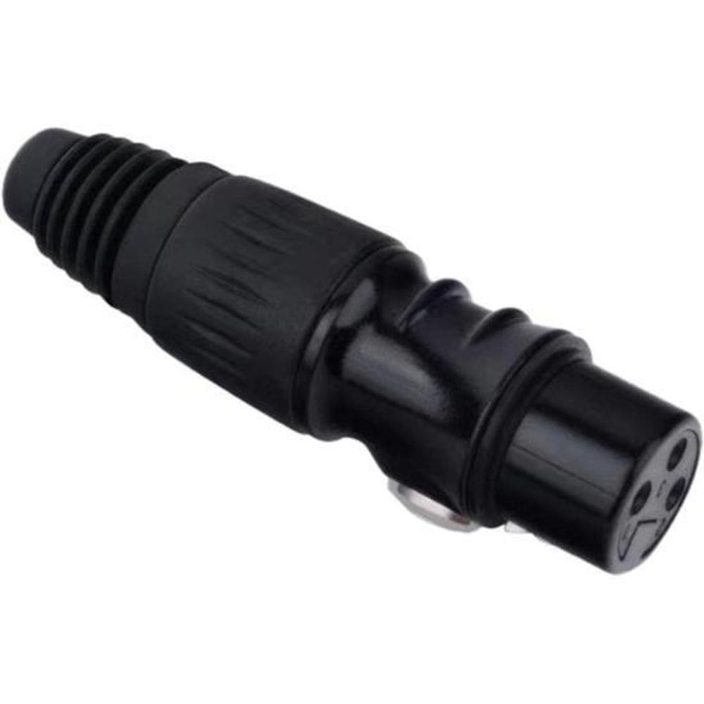 Plug Jack Cannon Fêmea Metálico Preto Storm - Pct / 5