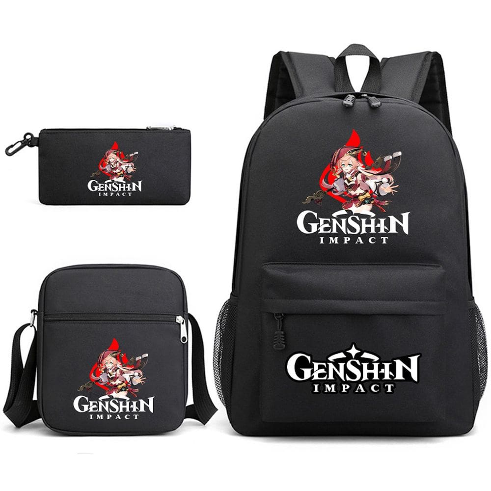 Conjunto de mochilas Genshins Impacts Klees Cartoon Kids School