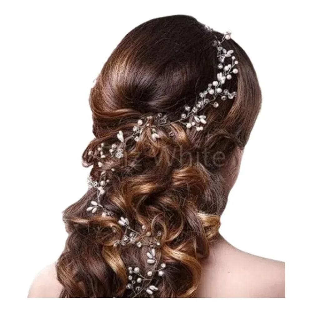 2X Arranjo Tiara Penteado Vallen Acessórios Enfeite Cabelo M