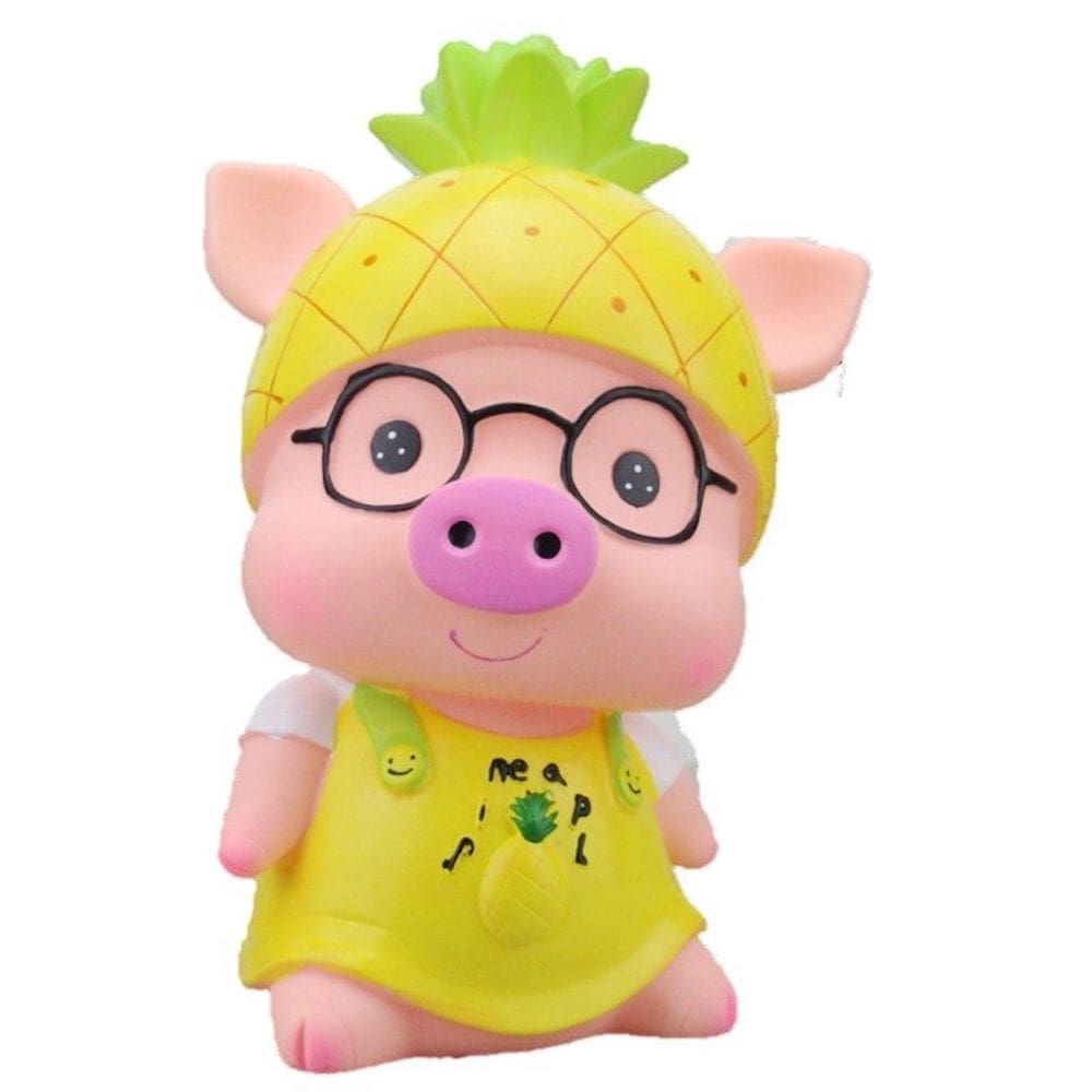 Porco de desenho animado Piggy Bank Zodiac para crianças em resina 23x18cm