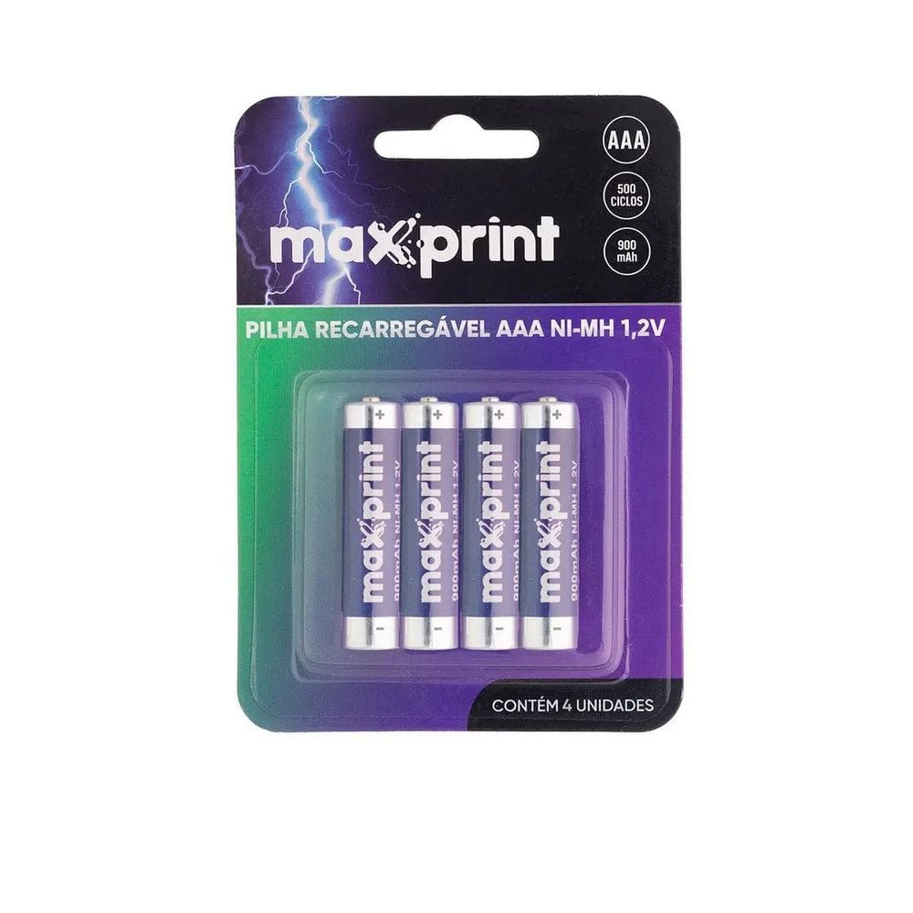 Pilha Recarregavel Maxprint Aaa 1,2V 900Mah C/4