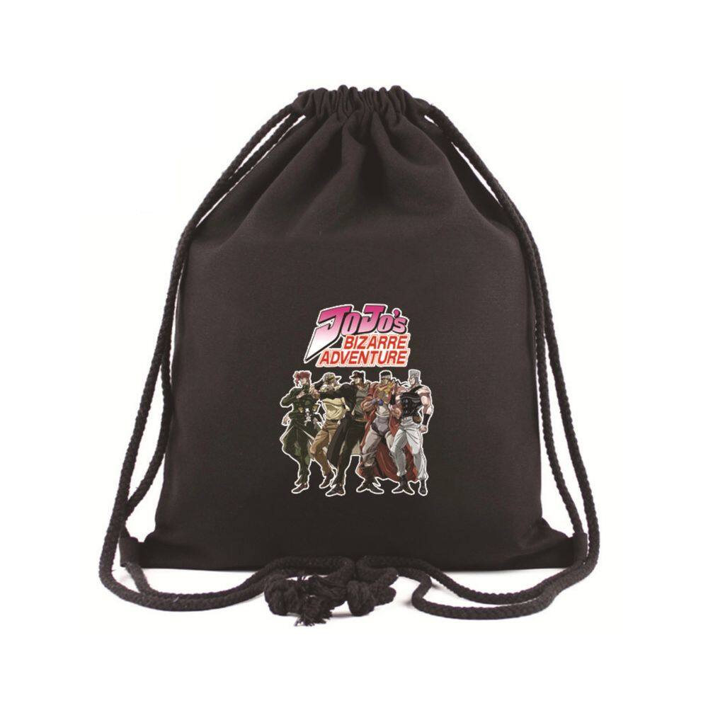 Bolsa com cordão JoJos Bizarres Adventures Kujos Jotaros Canvas