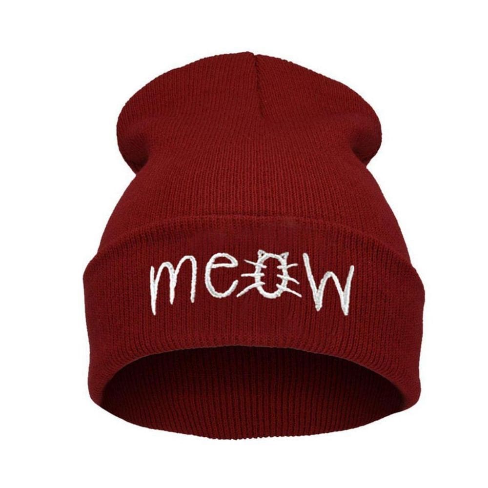 Chapéu de malha Meowes Cat Anime Winter Warm para adultos e crianças