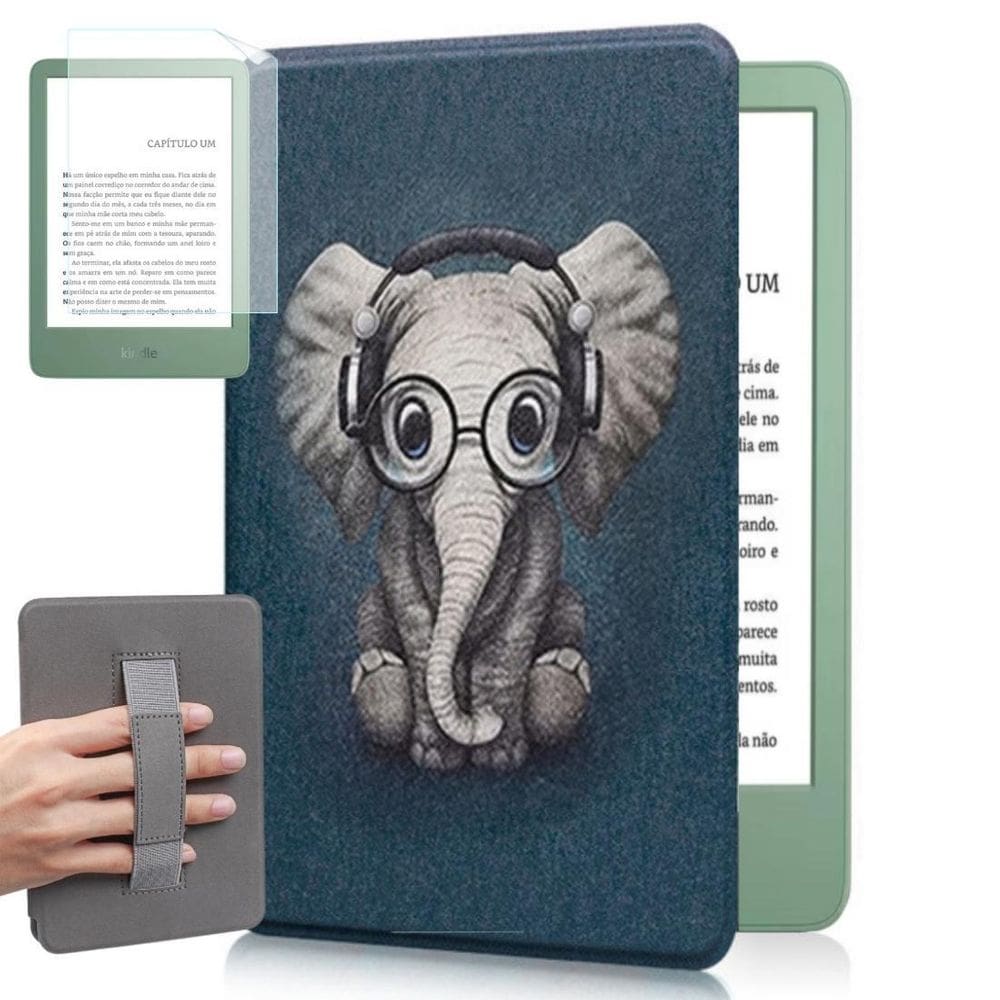 Capinha Estampada Com Alça Para Kindle 12 Rs23Cv + Película