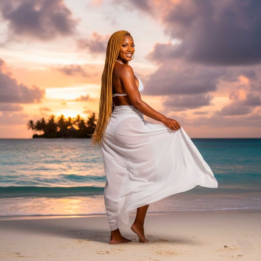 Canga/Pareô Praia e Piscina Branca 1,00x1,50m - Fera Print