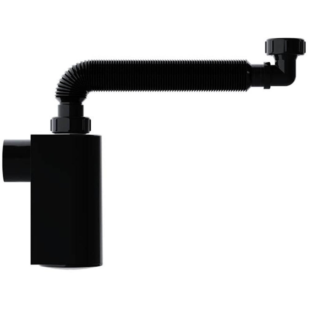 Sifão Extensivo Com Copo De Parede Universal Preto - Blukit