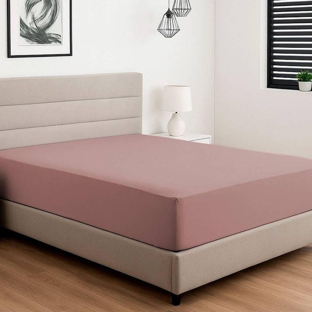 Lençol Em Malha King Liso Vivaldi 100% Algodão Rosa