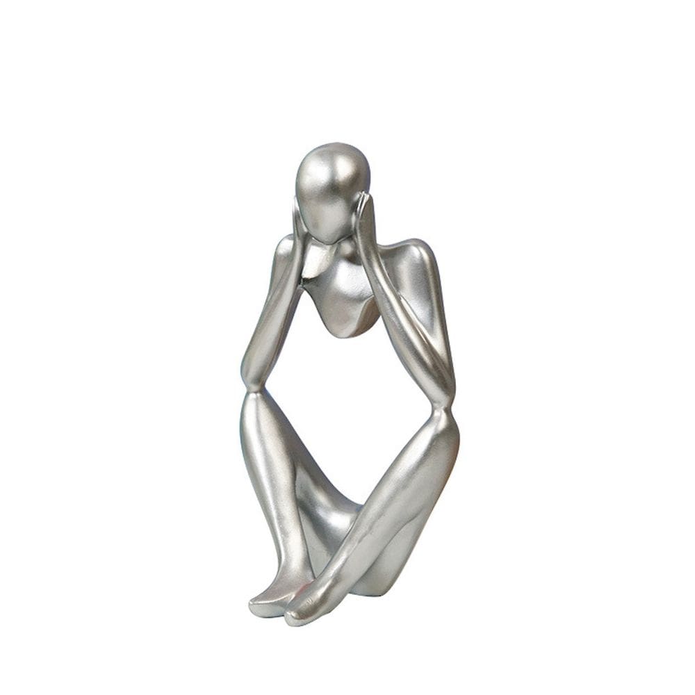 Estatueta de bugiganga, escultura, estátua, resina de pensador abstrato