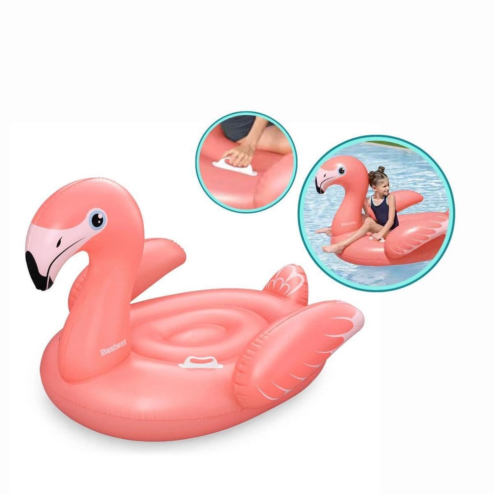 Boia Inflavel Grande Flamingo Rosa Boia Piscina Até 100Kg