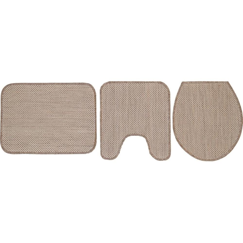 Jogo De Banheiro Artesanal Look Lirio Da Paz-A Com 3 Pecas